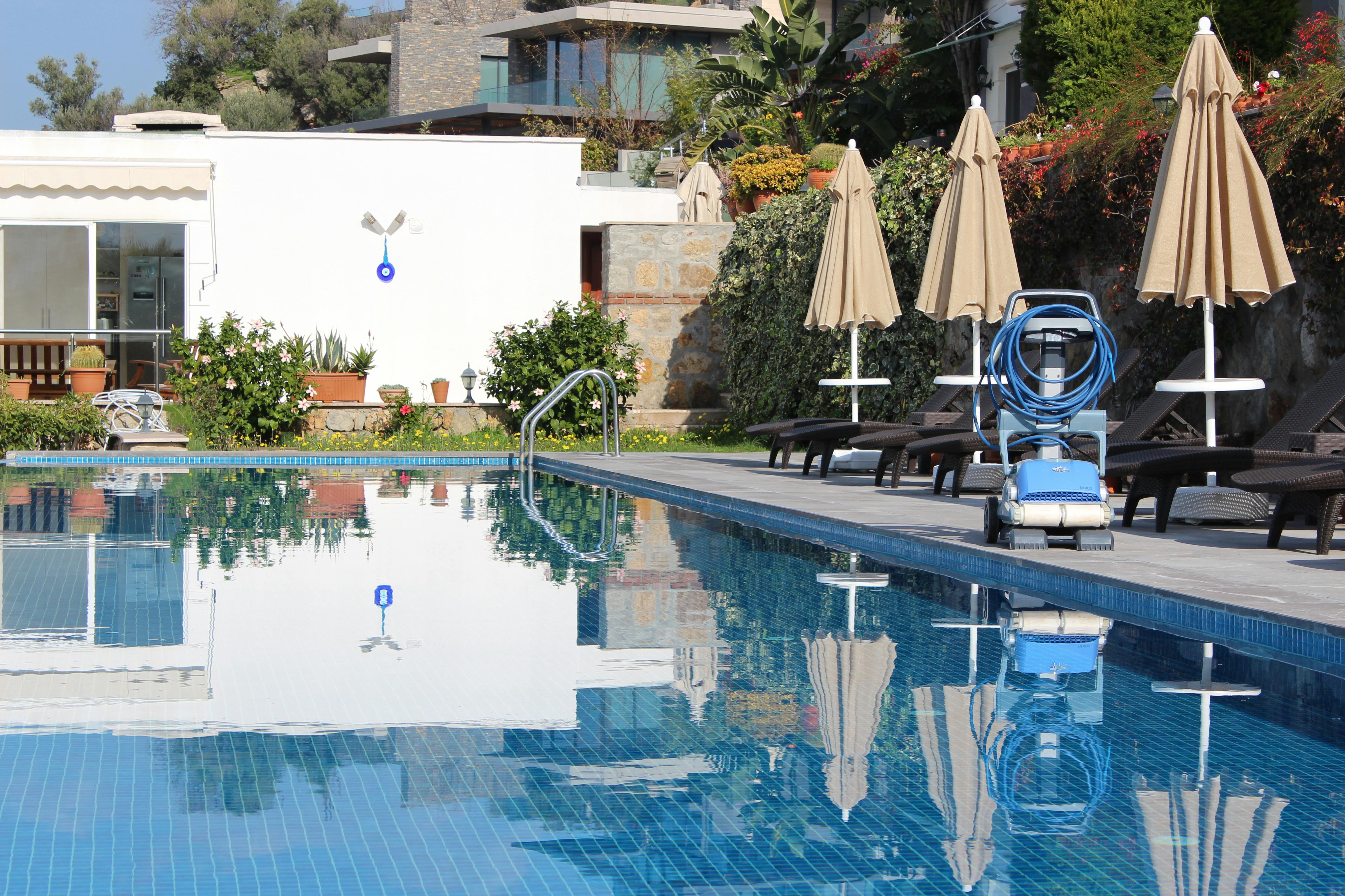 Large resort-style swimming pool ready for guests